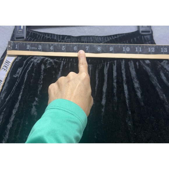 Vintage Nike Tracksuit Girls Large Black Velour Zip Up Track Set Logo Y2K - Picture 4 of 12